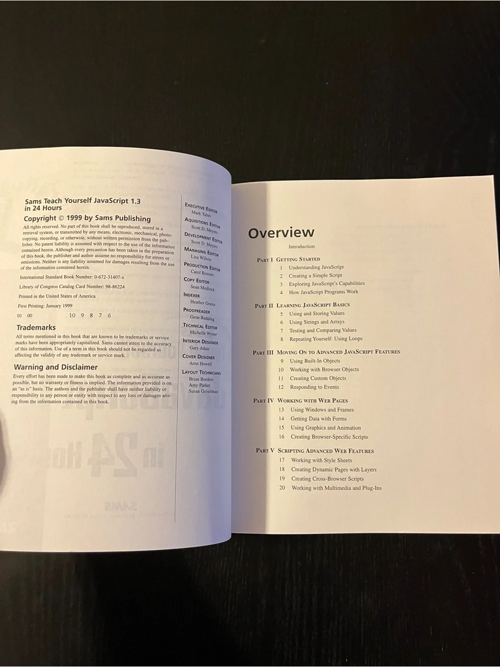 Sams Teach Yourself JavaScript 1.3 in 24 Hours Book Michael Moncur